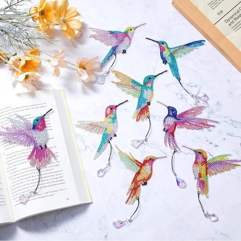 Diamond Art HUMMINGBIRD 01 Bookmark, Colorful, Sparkly, Bling - Picture 11 of 14